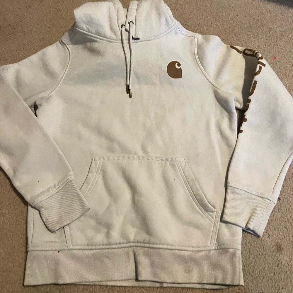 Carhartt White Hoodie with Black Accents